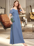 Briana A-Line Off-the-Shoulder Floor-Length Chiffon Junior Bridesmaid Dress With Ruffle Bow(s) STKP0013475