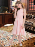 Cameron A-Line One-Shoulder Knee-Length Chiffon Junior Bridesmaid Dress With Ruffle STKP0013499