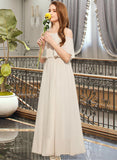 Jessie A-Line Scoop Neck Floor-Length Chiffon Junior Bridesmaid Dress STKP0013503