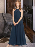 Eileen A-LineScoopNeckFloor-LengthChiffonLaceJuniorBridesmaidDress#234030 STKP0013538