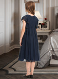 Lia A-Line Scoop Neck Knee-Length Chiffon Junior Bridesmaid Dress With Beading STKP0013556