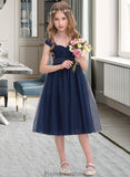 Esperanza Empire Sweetheart Knee-Length Tulle Junior Bridesmaid Dress With Ruffle STKP0013590