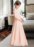 Alaina A-Line One-Shoulder Floor-Length Chiffon Junior Bridesmaid Dress With Ruffle STKP0013594