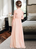 Alaina A-Line One-Shoulder Floor-Length Chiffon Junior Bridesmaid Dress With Ruffle STKP0013594