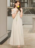 Macy A-Line V-neck Floor-Length Chiffon Junior Bridesmaid Dress With Cascading Ruffles STKP0013603