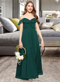 Braelyn A-Line Off-the-Shoulder Floor-Length Chiffon Junior Bridesmaid Dress With Cascading Ruffles STKP0013635