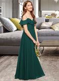 Braelyn A-Line Off-the-Shoulder Floor-Length Chiffon Junior Bridesmaid Dress With Cascading Ruffles STKP0013635