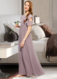 Lucy A-Line Scoop Neck Floor-Length Chiffon Junior Bridesmaid Dress With Cascading Ruffles STKP0013649