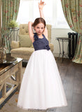 Kristen A-Line Sweetheart Floor-Length Chiffon Tulle Junior Bridesmaid Dress With Ruffle Flower(s) STKP0013665