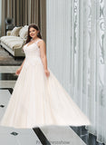 Vivien Ball-Gown/Princess V-neck Court Train Tulle Wedding Dress STKP0013682