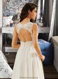 Alondra A-Line V-neck Knee-Length Wedding Dress With Lace Sequins STKP0013703