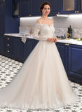 Ginny Ball-Gown/Princess Chapel Train Tulle Lace Wedding Dress STKP0013704