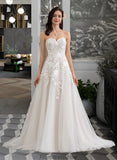 Paloma Ball-Gown/Princess Sweetheart Court Train Tulle Wedding Dress STKP0013732