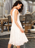 Jasmin A-Line V-neck Knee-Length Wedding Dress STKP0013743