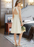 Trinity A-Line Knee-Length Chiffon Wedding Dress STKP0013778