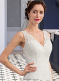 Raegan Trumpet/Mermaid V-neck Court Train Chiffon Wedding Dress STKP0013788