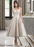 Ashleigh Ball-Gown/Princess Sweetheart Tea-Length Tulle Wedding Dress With Sequins STKP0013791