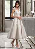 Ashleigh Ball-Gown/Princess Sweetheart Tea-Length Tulle Wedding Dress With Sequins STKP0013791