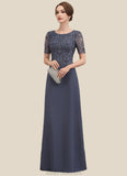 Willow A-Line Scoop Neck Floor-Length Chiffon Lace Mother of the Bride Dress STK126P0014568