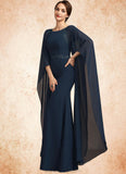 Skylar Sheath/Column Scoop Neck Floor-Length Chiffon Mother of the Bride Dress With Lace Sequins STK126P0014806