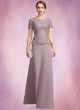 Vicky A-Line Scoop Neck Floor-Length Chiffon Lace Mother of the Bride Dress STK126P0014846