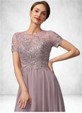 Sylvia A-Line Scoop Neck Floor-Length Chiffon Lace Mother of the Bride Dress With Beading Sequins STK126P0014987