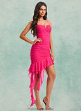 Suzanne Bodycon V-Neck Asymmetrical Chiffon Homecoming Dress With Cascading Ruffles STKP0025712