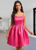 Logan Ball-Gown/Princess Scoop Short Satin Homecoming Dress STKP0025714