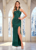 Isabel Sheath/Column Halter Floor-Length Sequin Prom Dresses STKP0025858