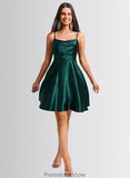 Perla A-line Cowl Short Stretch Satin Homecoming Dress STKP0025664