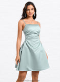 Taniya A-line Straight Short Satin Homecoming Dress STKP0025643