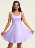 Breanna A-line Sweetheart Short Satin Homecoming Dress With Bow STKP0025682