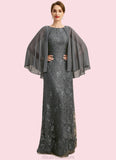 Mackenzie Sheath/Column Scoop Floor-Length Chiffon Lace Mother of the Bride Dress With Beading Sequins STKP0021962