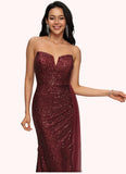 Nathalie Trumpet/Mermaid V-Neck Sweep Train Sequin Prom Dresses STKP0022227