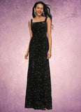 Regina Sheath/Column Scoop Floor-Length Sequin Prom Dresses STKP0022228