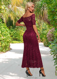 Clarissa Boat Neck Elegant Trumpet/Mermaid Lace Maxi Dresses STKP0022251