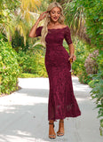 Clarissa Boat Neck Elegant Trumpet/Mermaid Lace Maxi Dresses STKP0022251