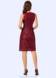 Danna A-line V-Neck Knee-Length Sequin Cocktail Dress With Sequins STKP0022300