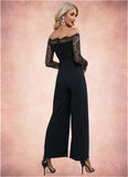 Elaine Cold Shoulder Elegant Jumpsuit/Pantsuit Polyester Asymmetrical Maxi Dresses STKP0022319