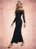 Elaine Cold Shoulder Elegant Jumpsuit/Pantsuit Polyester Asymmetrical Maxi Dresses STKP0022319