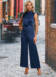 Everleigh High Neck Elegant Jumpsuit/Pantsuit Satin Maxi Dresses STKP0022324