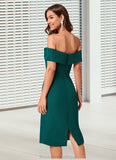 Roselyn Sheath/Column Off the Shoulder Knee-Length Chiffon Cocktail Dress With Ruffle STKP0022340