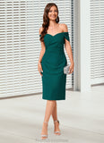 Roselyn Sheath/Column Off the Shoulder Knee-Length Chiffon Cocktail Dress With Ruffle STKP0022340