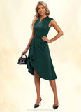 Amiyah Chain Strap Scoop Elegant Sheath/Column Cotton Blends Asymmetrical Midi Dresses STKP0022382