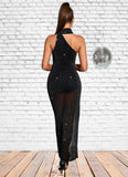 Melinda Sequins Asymmetrical Sexy Jumpsuit/Pantsuit Jersey Asymmetrical Dresses STKP0022384