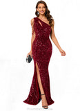 Lara Sequins One Shoulder Sheath/Column Sequin Dresses STKP0022390