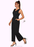 Anabel Jacquard V-Neck Elegant Jumpsuit/Pantsuit Polyester Maxi Dresses STKP0022404