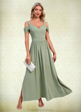 Mya Ruffle Sweetheart Elegant A-line Polyester Maxi Dresses STKP0022426