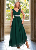 Kate Beading Ruffle V-Neck Elegant A-line Chiffon Maxi Dresses STKP0022431