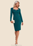 April Square Elegant Sheath/Column Polyester Midi Dresses STKP0022467